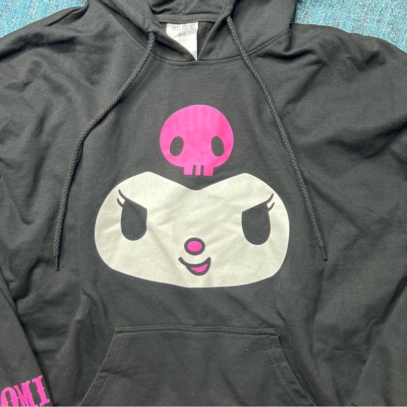 Hot Topic Sanrio Kuromi 3D Ears Pullover Hoodie in Black Pink White - Picture 2 of 8